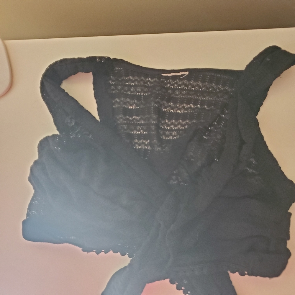 Black sweater tank top